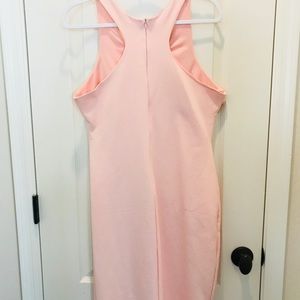 Pink midi bodycon dress